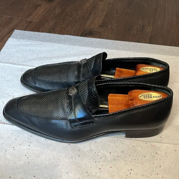 Roberto Cavalli Black Leather Loafers