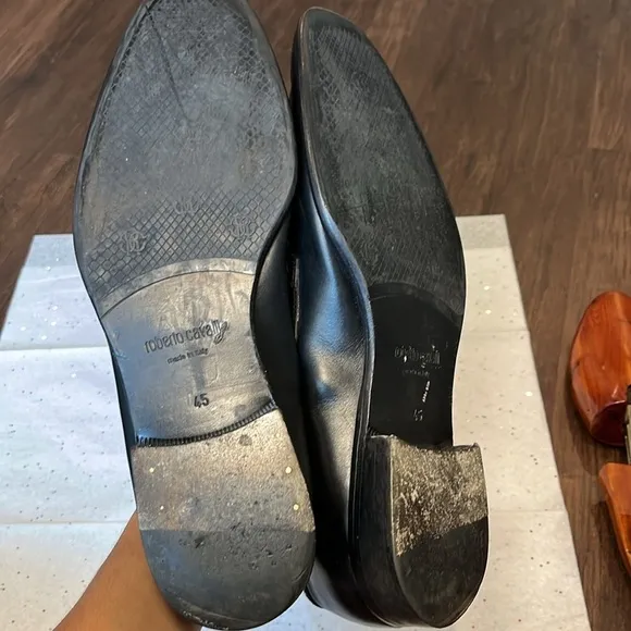 Roberto Cavalli Black Leather Loafers