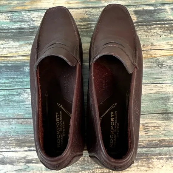 ROCKPORT Loafers Comfort Shoe Mens 12M Soft Brown Leather Moc Toe Dress Work