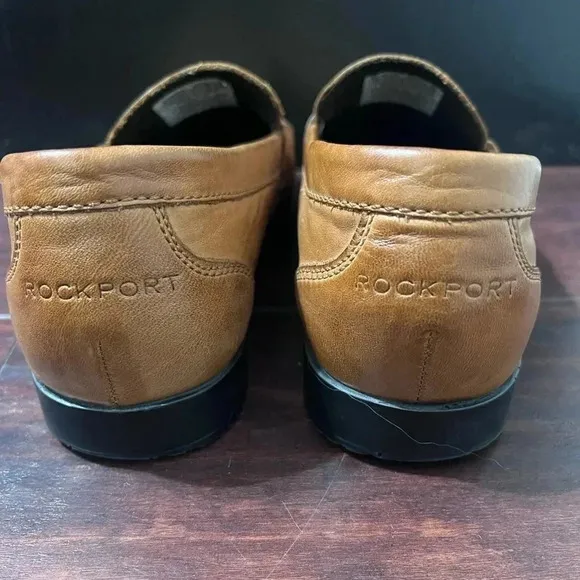 Rockport M76445 Mens Size 10M Shoes Trutech Brown Penny Loafers Walkability