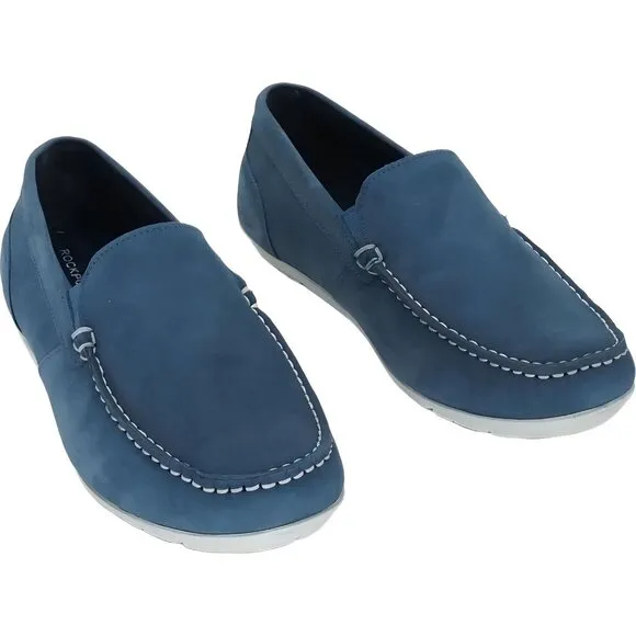 Rockport Men's Denim Blue Warner Venetian Loafer, Size 7 Wide