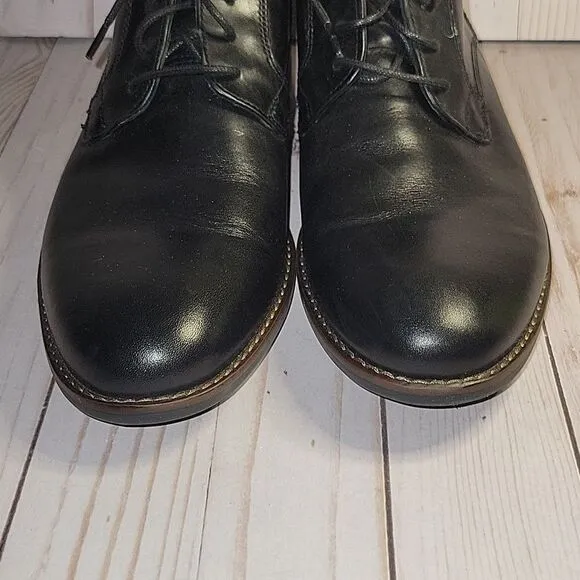 Rockport Mens Dustyn Chukka Boots Black Leather Dress Shoe Waterproof 9