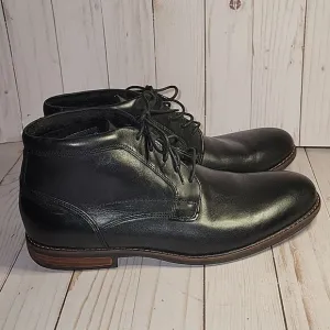 Rockport Mens Dustyn Chukka Boots Black Leather Dress Shoe Waterproof 9