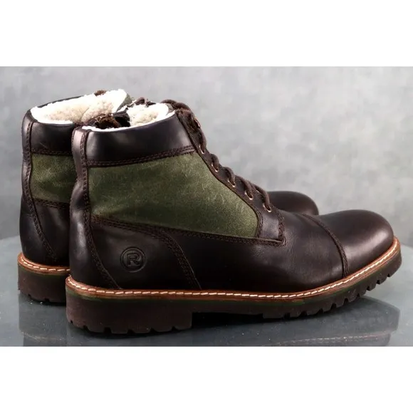 Rockport Trutech Men's Cap Toe Ankle Boots Size 8.5 Brown Olive Green CH4661