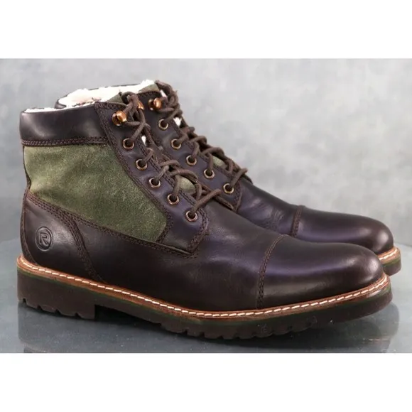 Rockport Trutech Men's Cap Toe Ankle Boots Size 8.5 Brown Olive Green CH4661