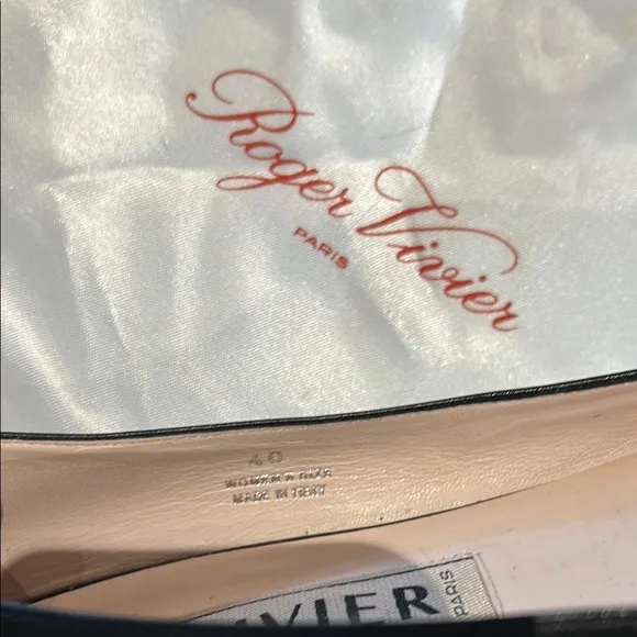 Roger Vivier Black Flats with Signature Buckle