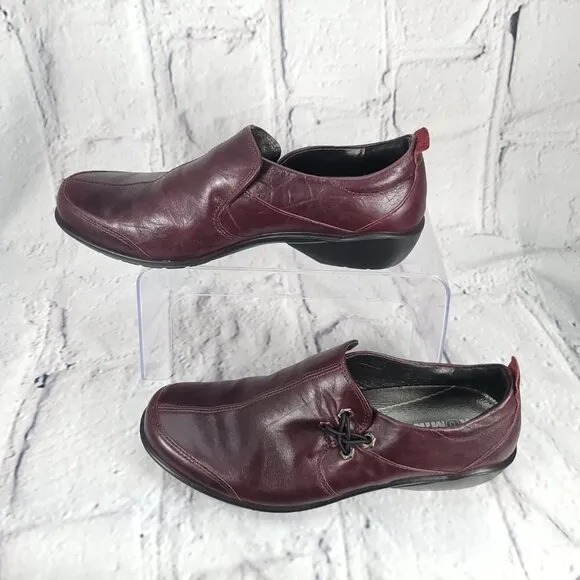 ROMIKA Burgundy Womens Sz 8-8.5 Leather Slip On Loafers Academic Casual Comfort