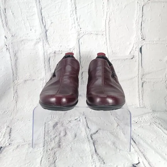 ROMIKA Burgundy Womens Sz 8-8.5 Leather Slip On Loafers Academic Casual Comfort