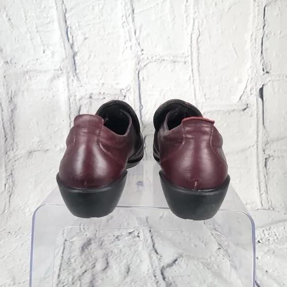 ROMIKA Burgundy Womens Sz 8-8.5 Leather Slip On Loafers Academic Casual Comfort