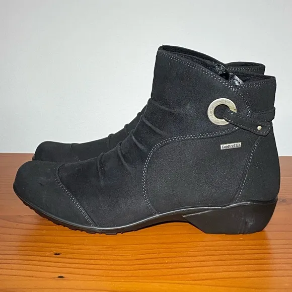 Romika Citytex 121 black leather waterproof suede ankle boots size 8