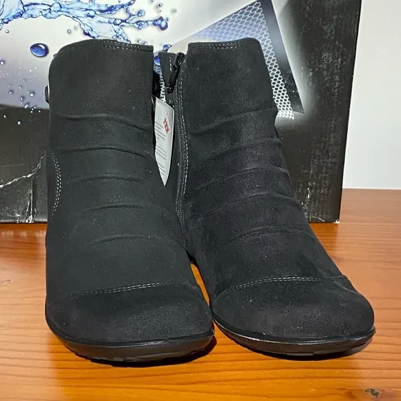 Romika Citytex 121 black leather waterproof suede ankle boots size 8