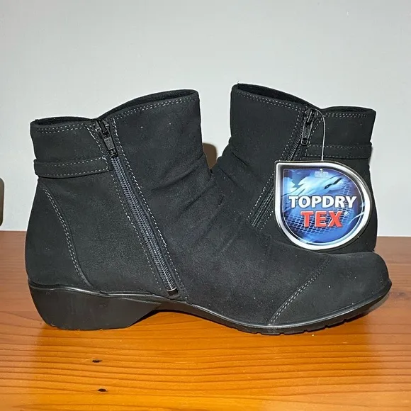 Romika Citytex 121 black leather waterproof suede ankle boots size 8