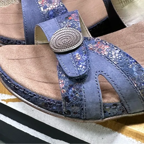 Romika Fidschi 22 Flower Floral Kombi Sandals Slides Size US 7 7.5 EU 38 NWT