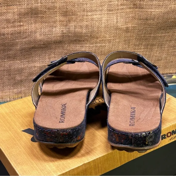 Romika Fidschi 22 Flower Floral Kombi Sandals Slides Size US 7 7.5 EU 38 NWT