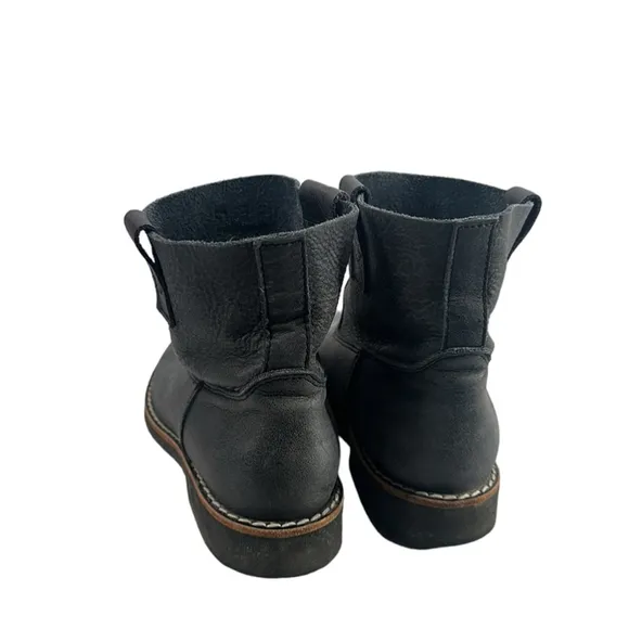 Roots Tribe Short Boots Dark Grey nubuck leather booties soft pull on sz 7