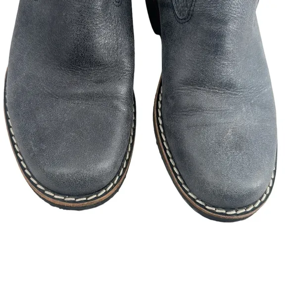 Roots Tribe Short Boots Dark Grey nubuck leather booties soft pull on sz 7