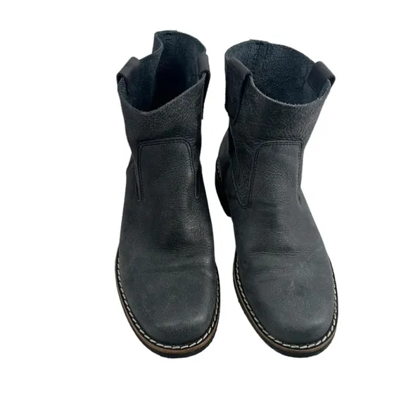 Roots Tribe Short Boots Dark Grey nubuck leather booties soft pull on sz 7