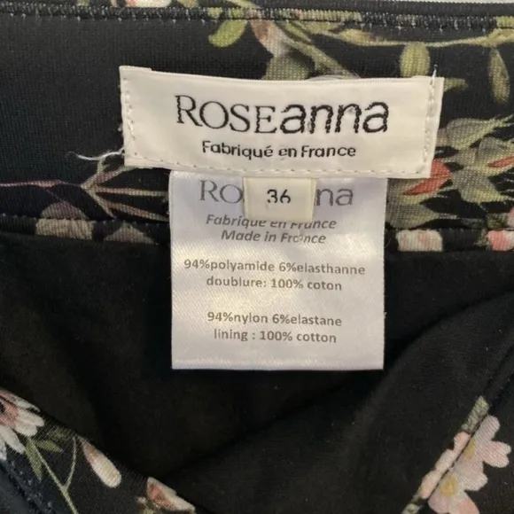 Roseanna of Paris Black Floral Ruched Micro Mini Skirt