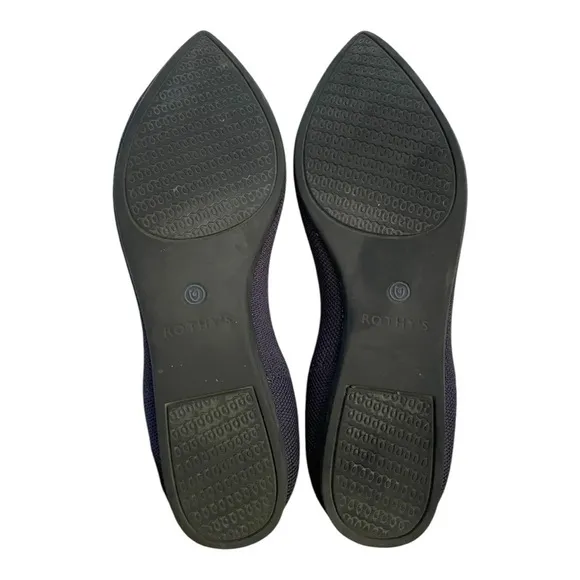 ROTHY'S &quot;The Point&quot; in Maritime Navy Blue Pointed Toe Flats Size 7 US