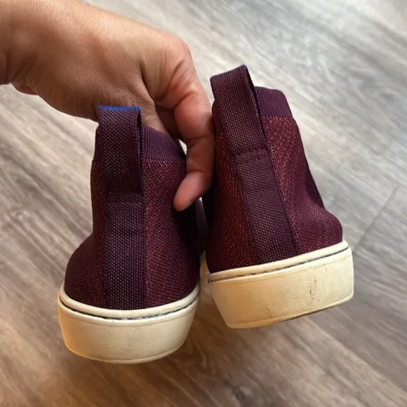 Rothy's Ankle Sneakers with Textured Fabric and Slip-On Design 10W Burgundy