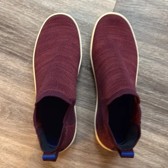 Rothy's Ankle Sneakers with Textured Fabric and Slip-On Design 10W Burgundy
