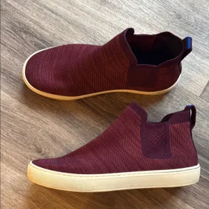 Rothy's Ankle Sneakers with Textured Fabric and Slip-On Design 10W Burgundy