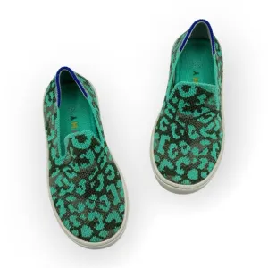 Rothy’s Aqua Cheetah Animal Print Slip-On Sneakers Kid’s Size 10