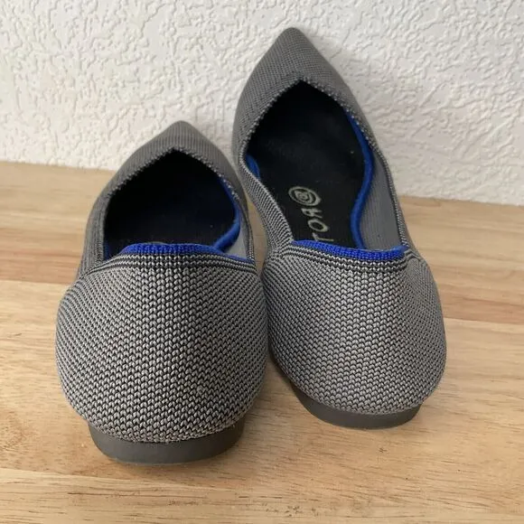 Rothy's Birdseye Washable Pointe Toe Comfort Knit Slip on Flats Women Size 5.5
