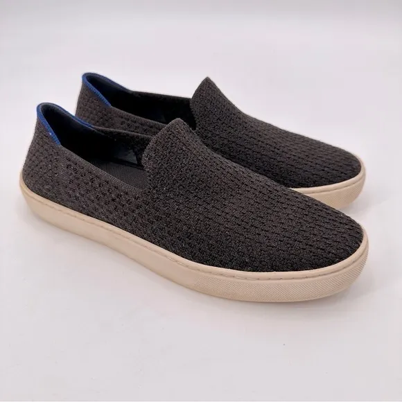 Rothy’s Black Honeycomb Slip On Sneakers Size 9 FLAWS