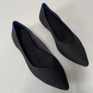 Rothy’s Black Knit Honeycomb The Point Ballet Flats Comfort Shoes Size 8.5 black