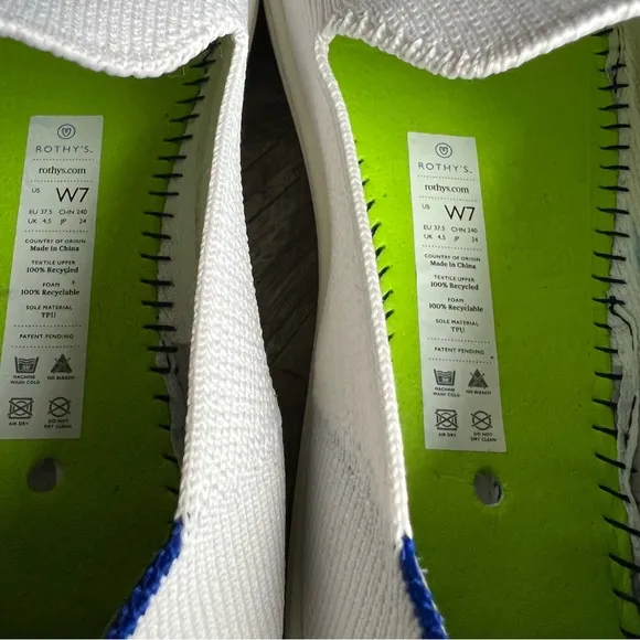 Rothy's Bright White Slip On Sneakers