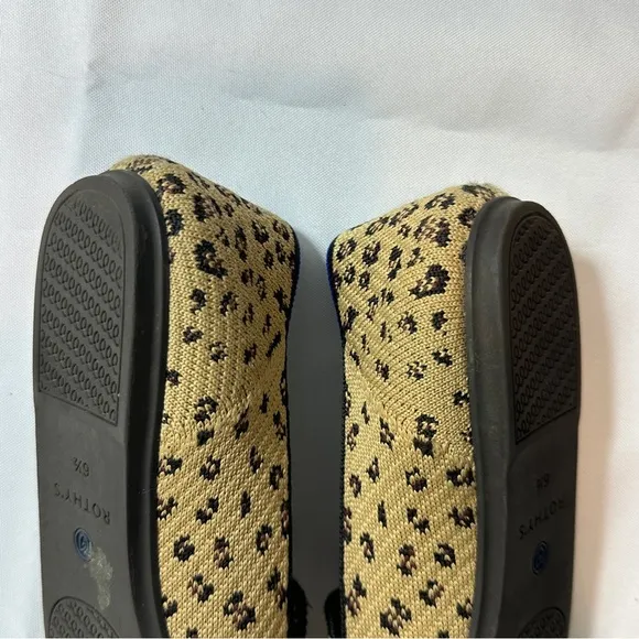 Rothy's Brown and Blue Leopard Print almond loafer