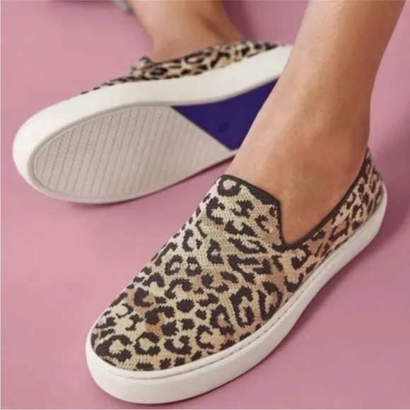 Rothy’s Camo Cat Print Slip On Sneakers Size 9.5