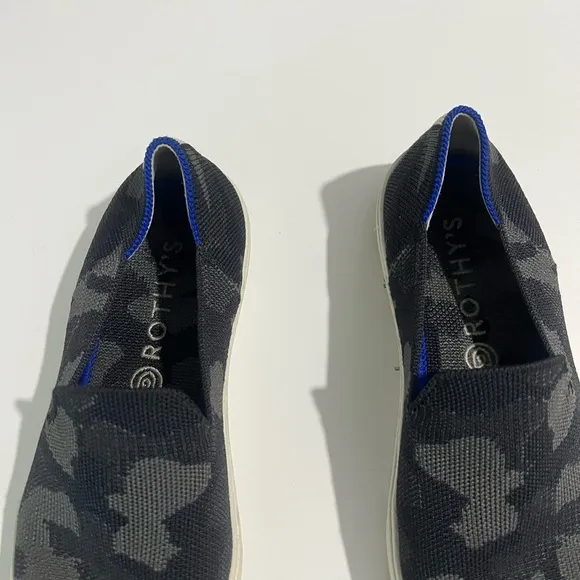 Rothys CAMO gray slip on sneakers size 6.5