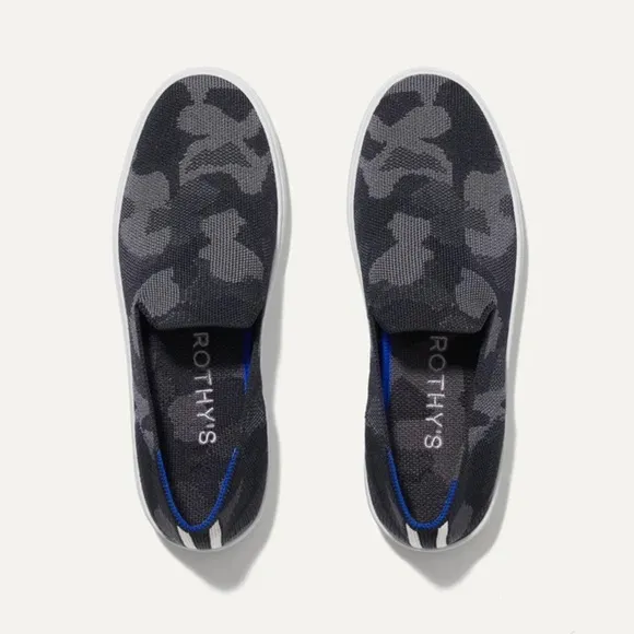 Rothys CAMO gray slip on sneakers size 6.5