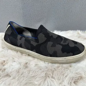 Rothys Camo Original Slip On Sneakers Grey All Over Print Size 10