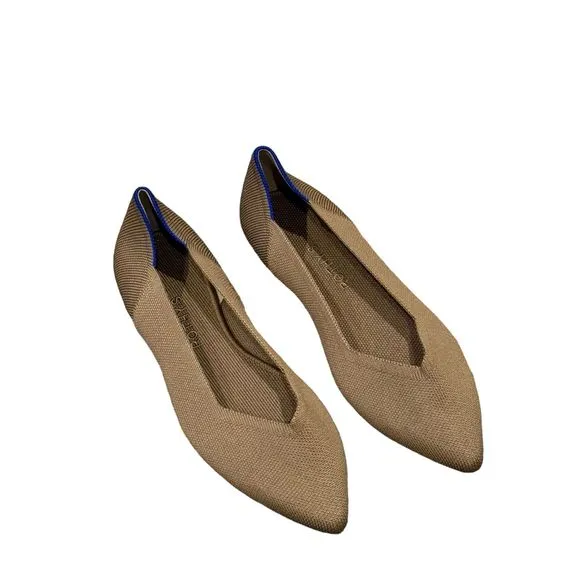 ROTHY'S Comfy Pointed-Toe Knit Upper Slip-on Flats In Portobello Size 10 NWOB