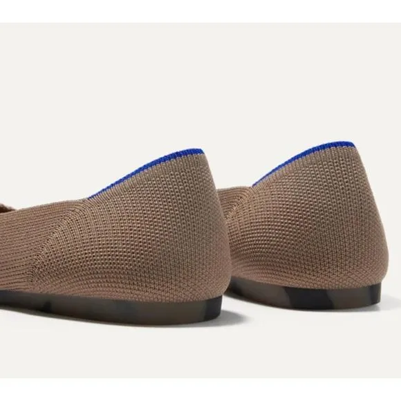ROTHY'S Comfy Pointed-Toe Knit Upper Slip-on Flats In Portobello Size 10 NWOB