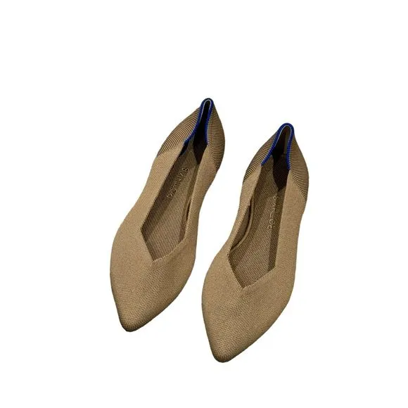 ROTHY'S Comfy Pointed-Toe Knit Upper Slip-on Flats In Portobello Size 10 NWOB
