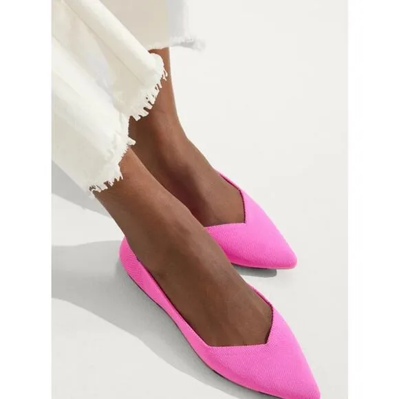 Rothy’s Dragon Fruit Hot Pink The Point - Pointed Toe Flats Size 7.5