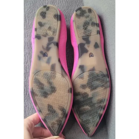 Rothy’s Dragon Fruit Hot Pink The Point - Pointed Toe Flats Size 7.5