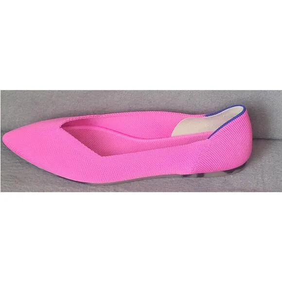 Rothy’s Dragon Fruit Hot Pink The Point - Pointed Toe Flats Size 7.5