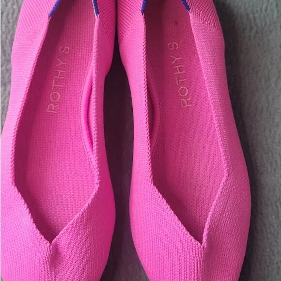 Rothy’s Dragon Fruit Hot Pink The Point - Pointed Toe Flats Size 7.5