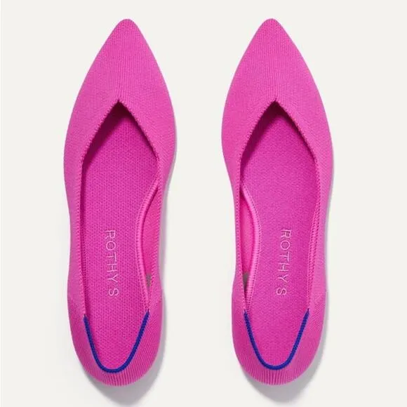 Rothy’s Dragon Fruit Hot Pink The Point - Pointed Toe Flats Size 7.5