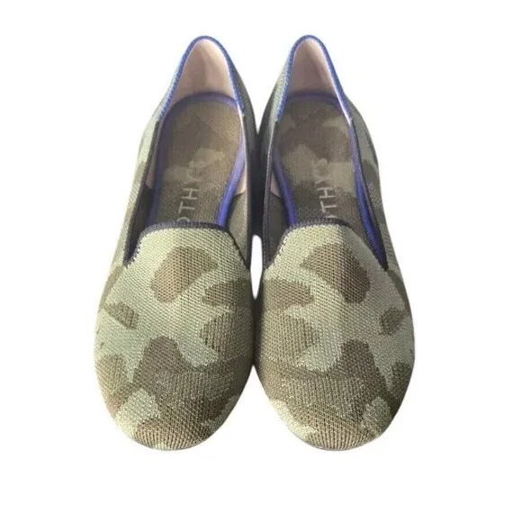 Rothy's Flats Women's 6.5 Olive Green Camo Knit  Comfortable