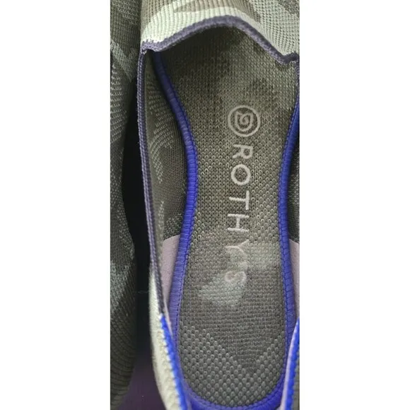 Rothy's Flats Women's 6.5 Olive Green Camo Knit  Comfortable