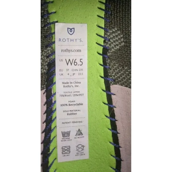 Rothy's Flats Women's 6.5 Olive Green Camo Knit  Comfortable