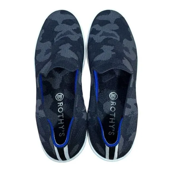 ROTHY'S Gray Camouflage Slip On Sneakers &quot;The Sneaker&quot; Women’s Size 10.5