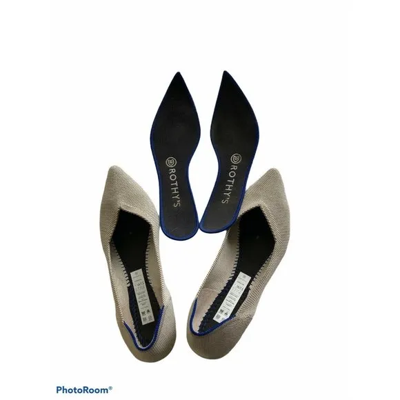 Rothy’s Gray Pointed Toe Flats Points 7.5
