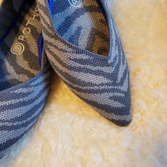 Rothy's Grey Zebra Pointed Flats